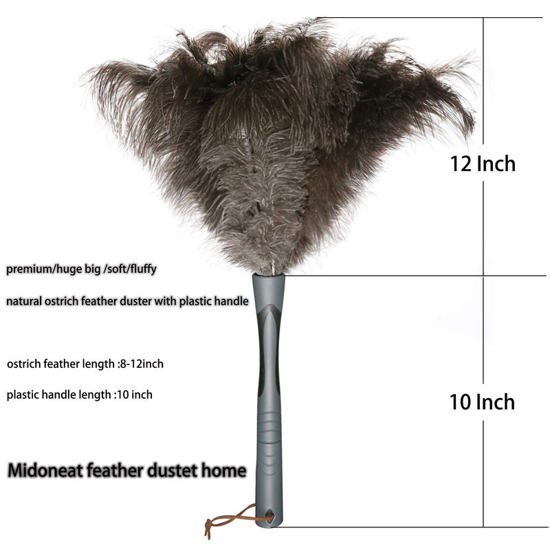 Midoneat Ostrich Feather Duster, Big and Soft and Fluffy Microfiber Duster,22 inch (Gray) - Image 2
